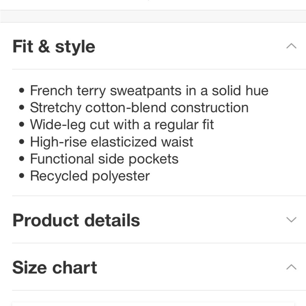 Women's High-Rise Wide Leg French Terry
Sweatpants - Wild Fable Black - Picture 5 of 8